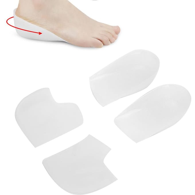 Rehausseur de talon Coussin Semelle intérieure Augmente Chaussettes Coussinet de pied Insertion Plus Grande Avec Couvre-talon white
