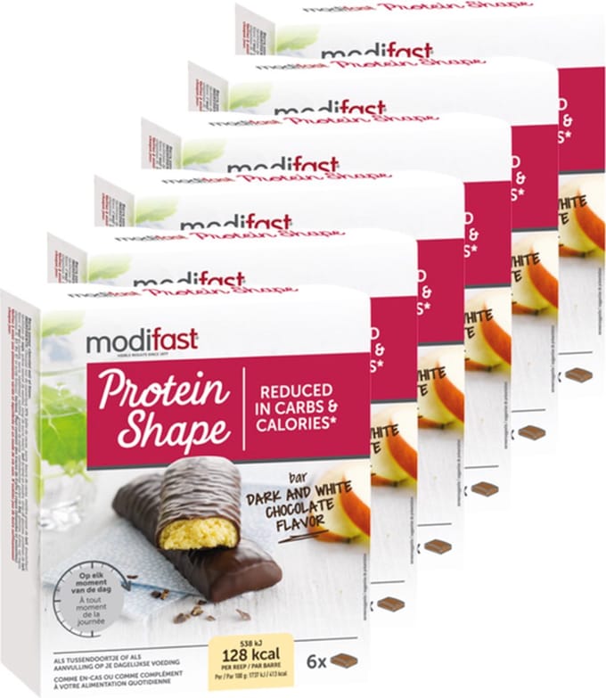 Modifast | Protein Shape Bar Dark & White chocolate | 6 stuks | 6 x 31g