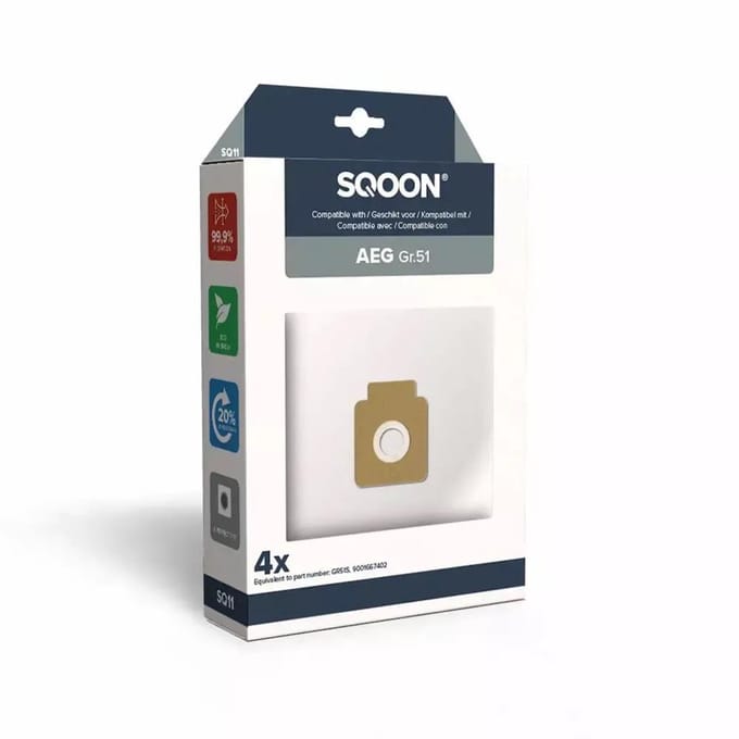 SQOON Stofzuigerzak AEG GR51S doos a 4 stuks