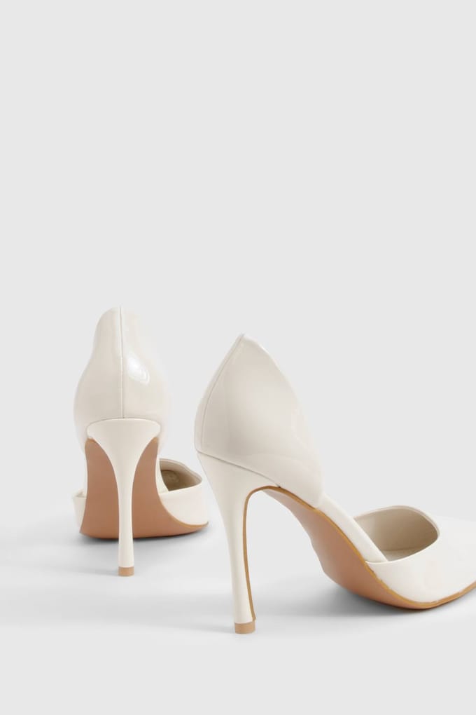 boohoo Dames Patent Cut Out Courtschoenen | Ecru | Maat: 39