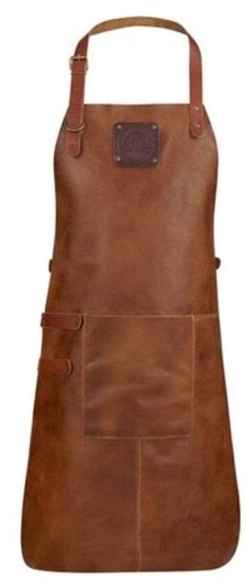 WITLOFT Schort Buffalo met zak - Cognac - Buffelleer