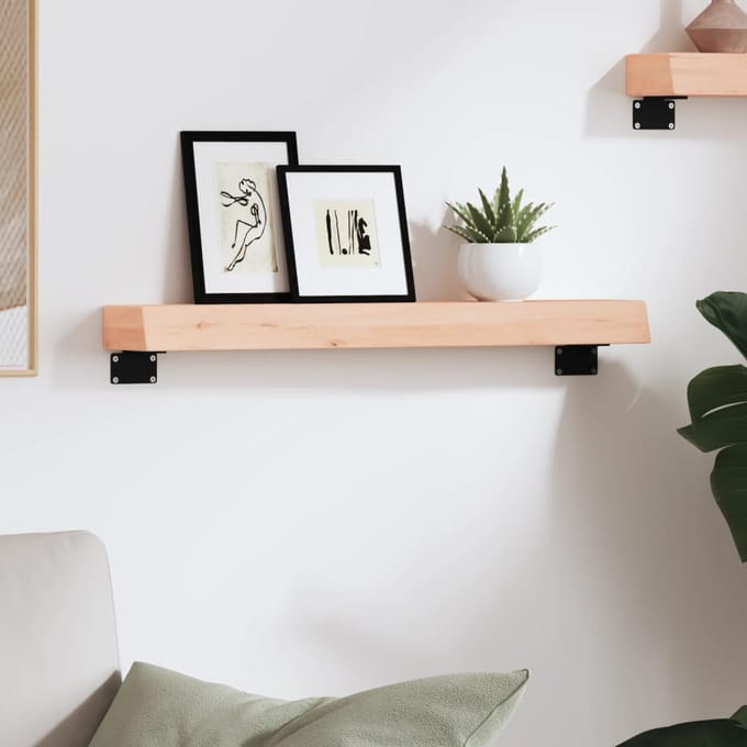 vidaXL - Wandschap - 60x10x6 - cm - onbehandeld - massief - eikenhout