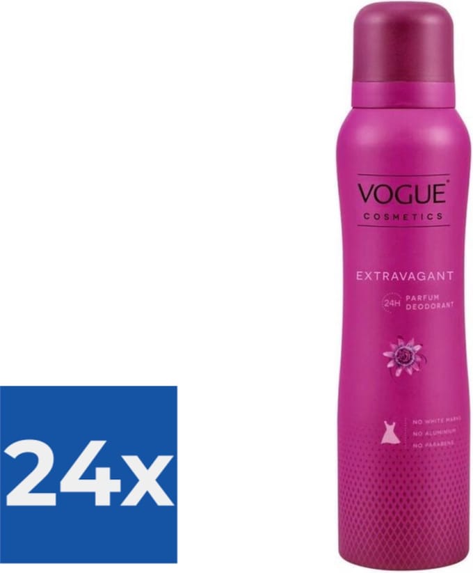 Vogue Extravagant Parfum Deodorant 150 ml - Voordeelverpakking 24 stuks