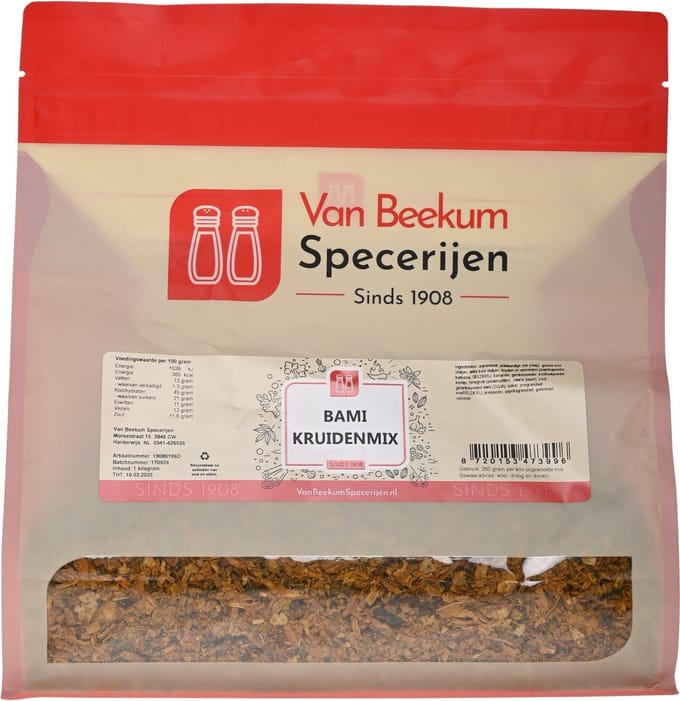 Van Beekum Specerijen - Bami Kruidenmix - 1 KG (hersluitbare stazak)