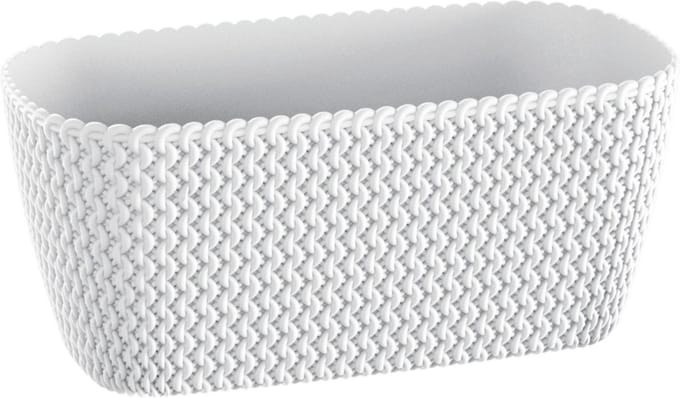 Prosperplast Plantenbak Splofy - wit - voor buiten - 40 x 18 x 14 cm - buiten - kunststof