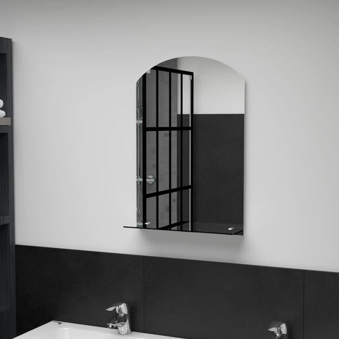vidaXL - Wandspiegel - met - schap - 40x60 - cm - gehard - glas
