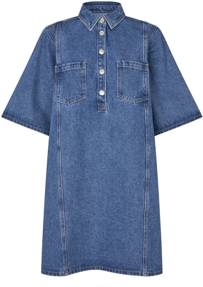 Lollys Laundry Mola - Jurk - Denim - Blauw - S
