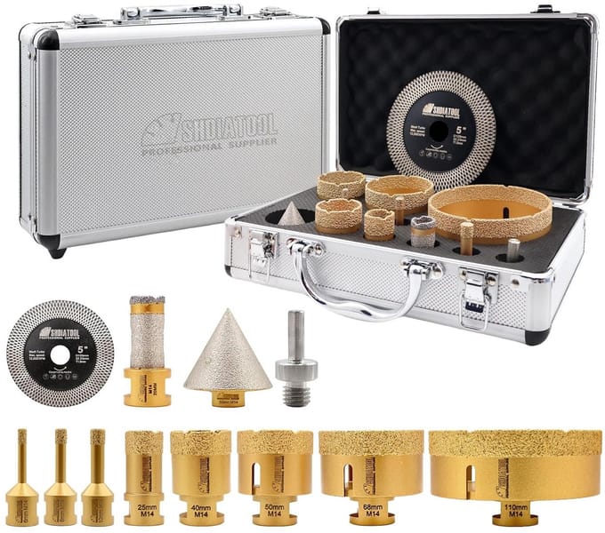 Diamant Boor & Frees Set met Adapter voor Tegels en Steen