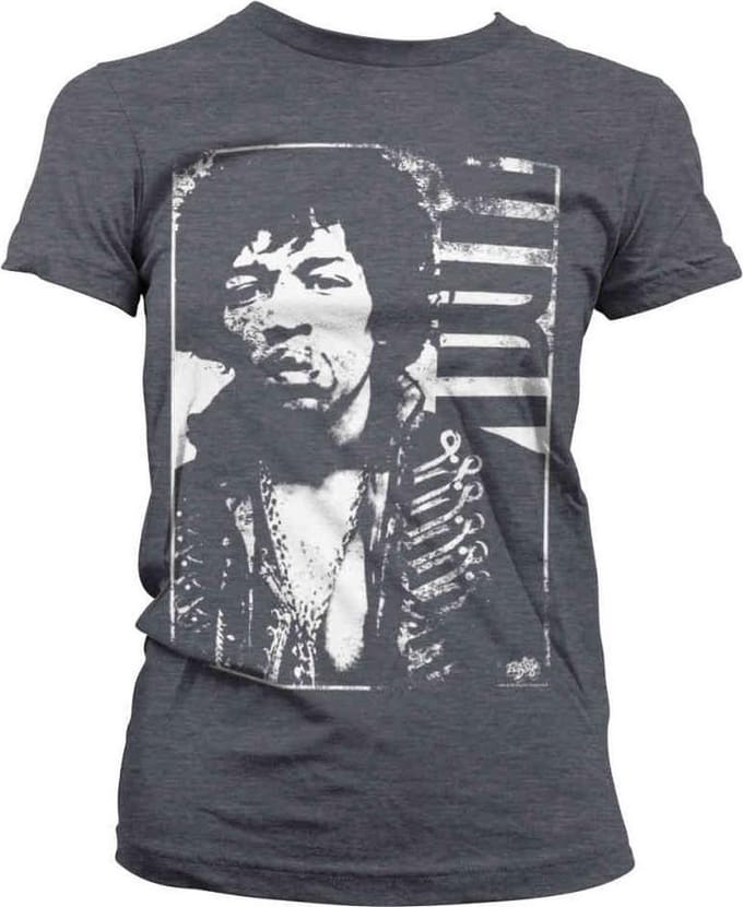 Jimi Hendrix Dames Tshirt -S- Distressed Grijs