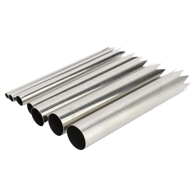 8 Pièces Coupe-Trous Dentelés en Argile Acier Inoxydable Coupe-Cercles de Poterie Multifonctionnel pour Perforer gray