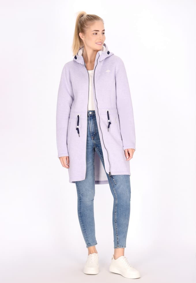 Schmuddelwedda Gebreide fleece jas Dames Grijsviolet gemêleerd