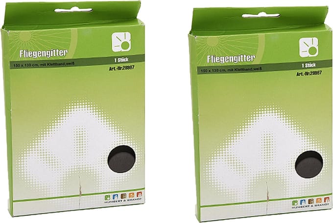 Insecten raam hor/gordijn - 2x - wit - klittenband - polyester - 130 x 150 cm
