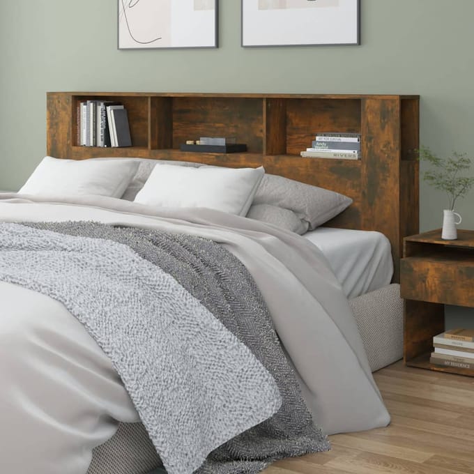 vidaXL - Hoofdbordkast - 200x18,5x104,5 - cm - gerookt - eikenkleurig