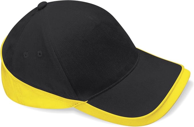 Beechfield Competition Cap Zwart Geel