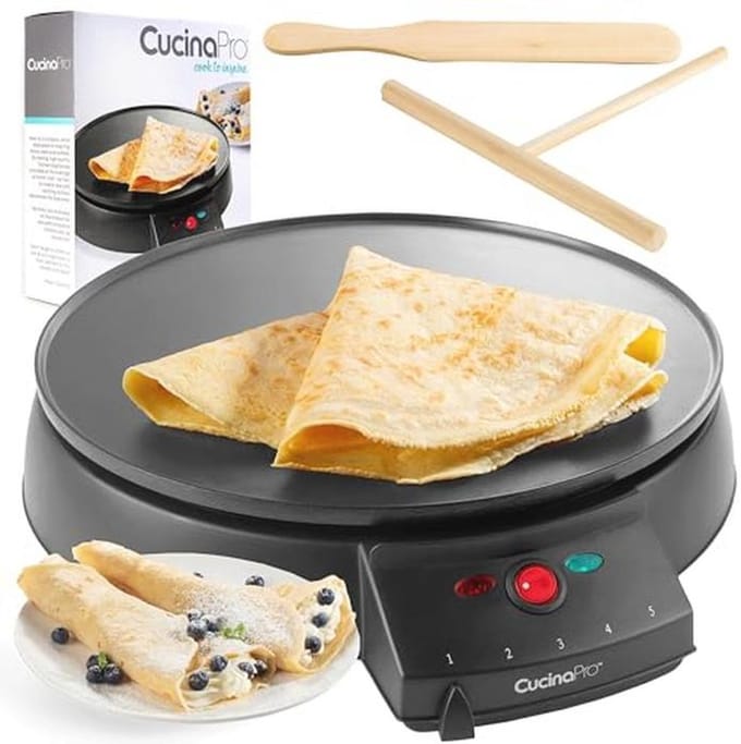 Crêpe Maker en Non-Stick Bakplaat - Elektrische Crêpe Pan Met Handige Spreader