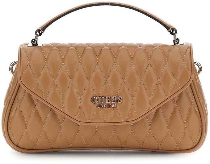GUESS schoudertas handtas Valla Top Handle Flap Bag Beige Lichtbruin
