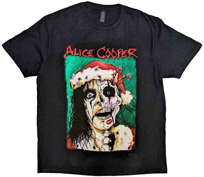 Alice Cooper - Xmas Card Heren Tshirt - M - Zwart