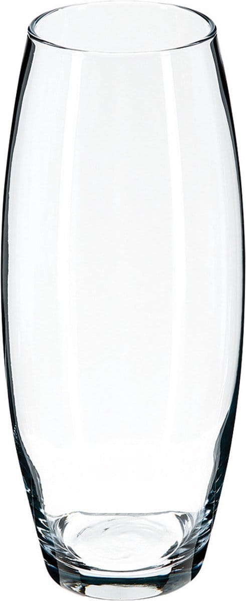 Atmosphera bloemenvaas Rochelle - Ovaal model - transparant - glas - 26 x 11 cm