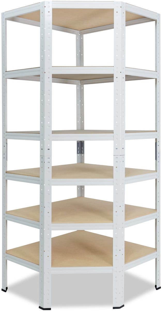Shelfplaza HOME hoekstelling - 230x90x60 cm - wit - 6 planken
