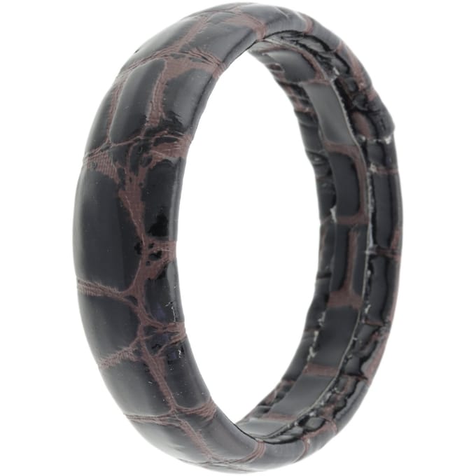 Behave – Armband – Chocoladebruin – Crocoprint – Glossy Look – Statement Sieraad