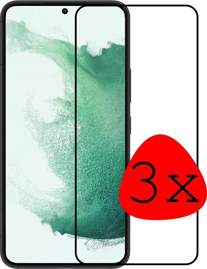 Screenprotector - 3 Stuks Geschikt voor Samsung Galaxy S22 Plus - Full Cover - Beschermglas - Gehard Glas - Tempered Glass - Screen Protector