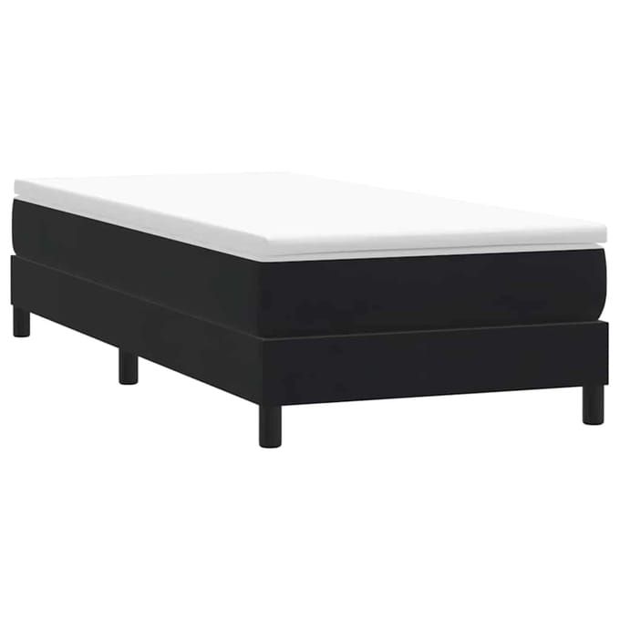 vidaXL - Boxspring - zonder - matras - fluweel - zwart - 90x220 - cm