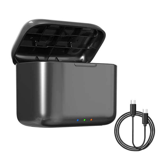 aMagisn AD13 2-sleuven Batterijlader Draagbare PD3.0/ PD2.0 Snelladen Box Batterij Oplaadhoes zwart
