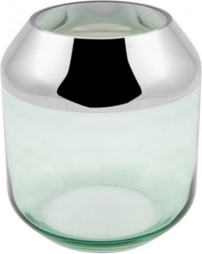 Theelichthouder 21cm - Glas - Groen | Smilla