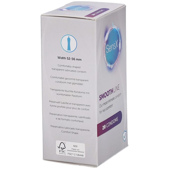 Condoom SensX Smooth Line 20 stuks