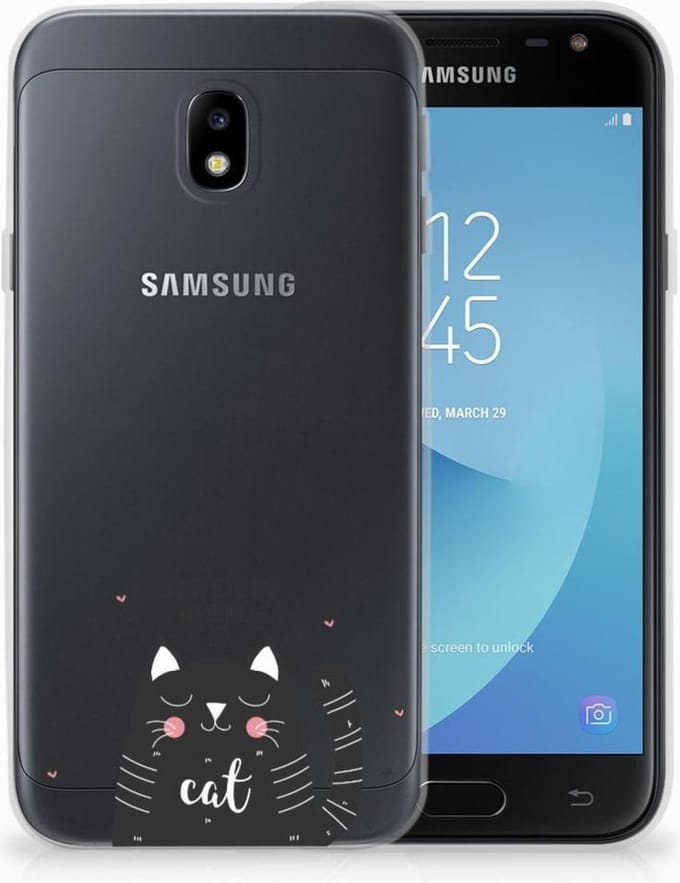 Samsung Galaxy J3 2017 Telefoonhoesje met Naam Cat Good Day