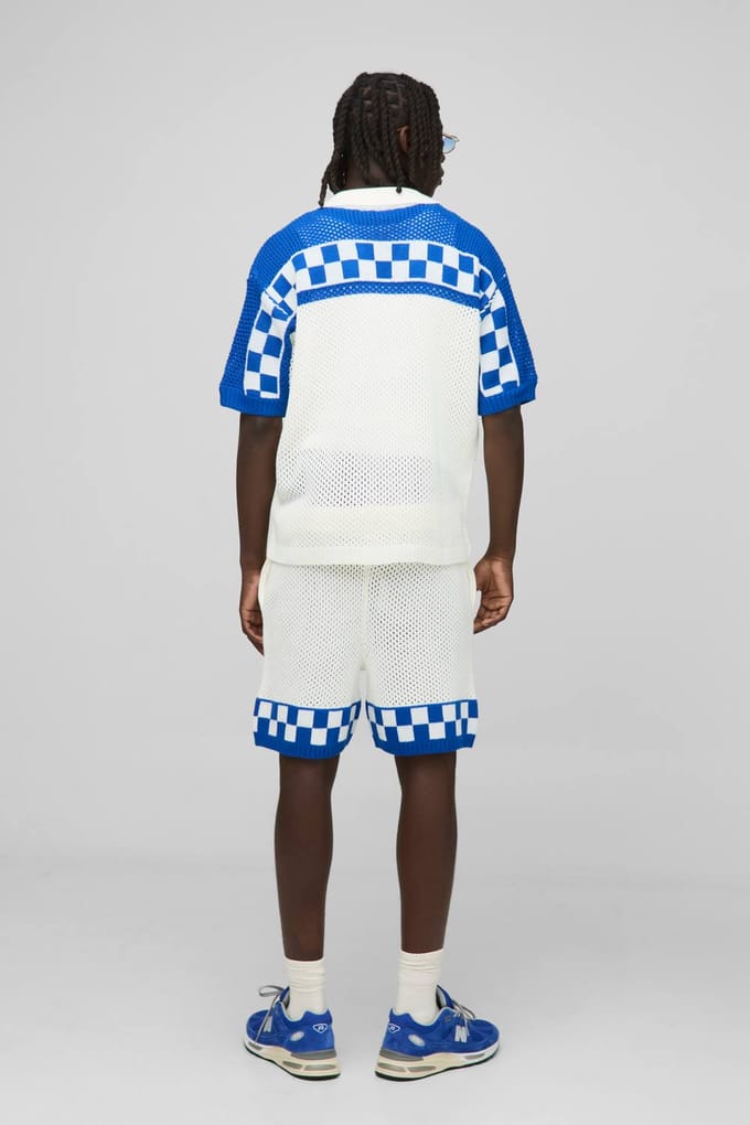 Relaxed Checkered Shorts | Blue | Size Medium