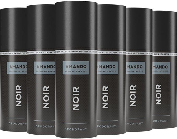 Amando Noir Deodorant Spray - 6 x 150 ml - Voordeelverpakking