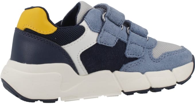 Geox Flexyper Mini Sneaker Blauw-Geel