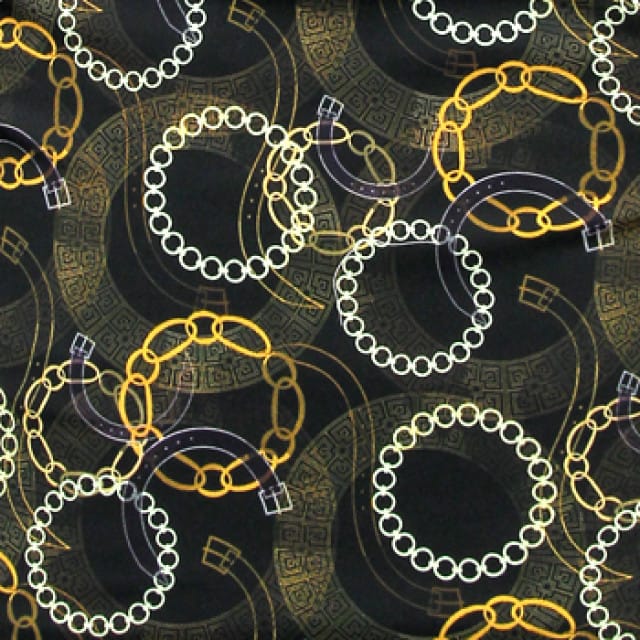 Luxe Satijn Overhemd Heren Print - 3078NW - Zwart / Bruin