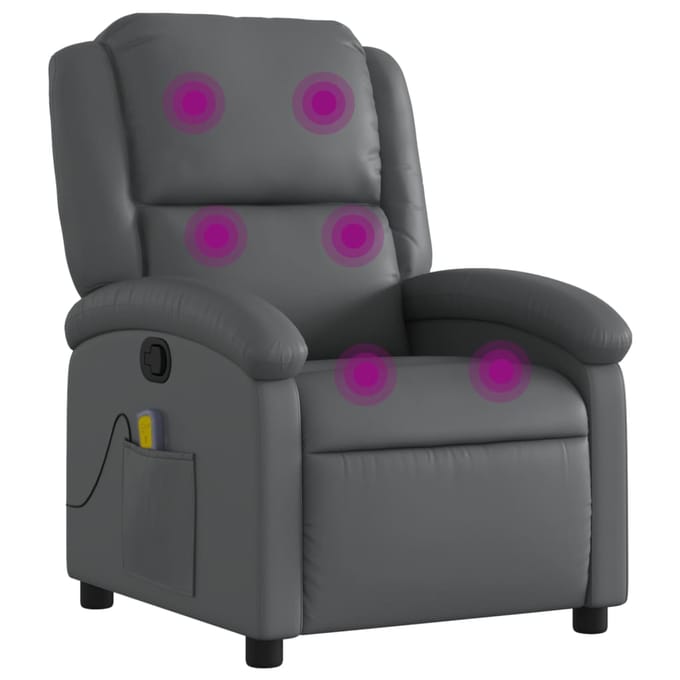 vidaXL - Massagestoel - van - grijs - kunstleer
