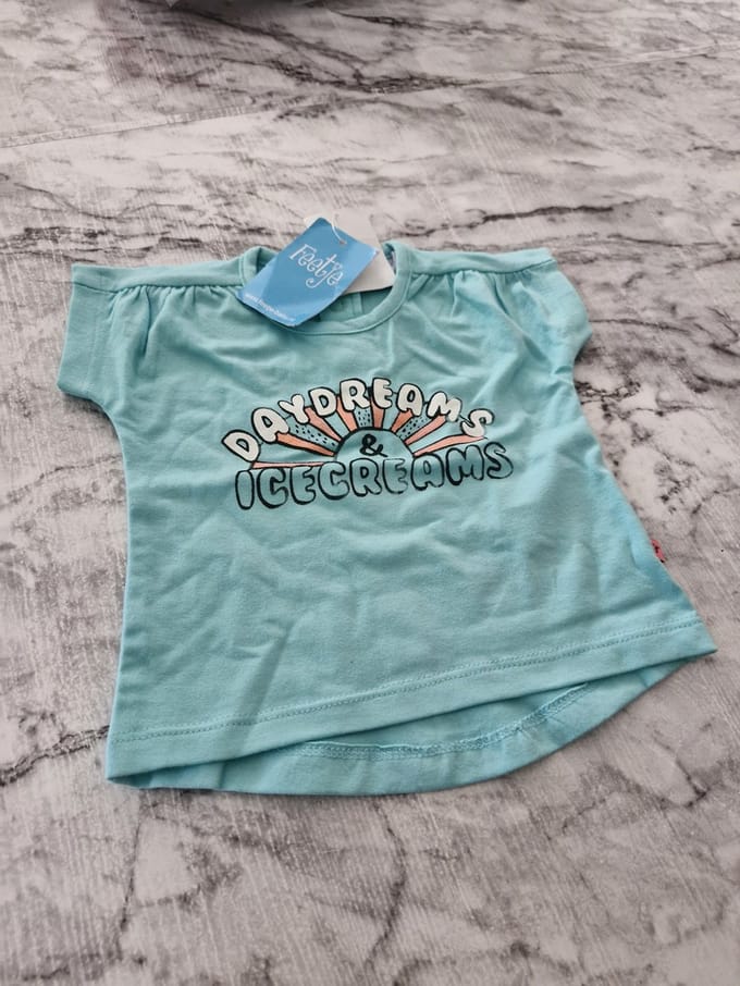 Feetje - Shirt korte mouw - Mint/Melange - Mt 56