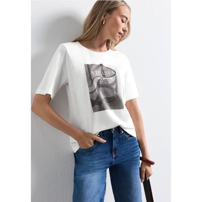 Shirt met ronde hals en fotoprint
