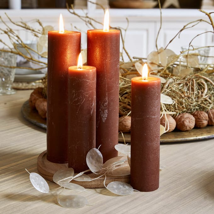LOBERON Kaars set van 4 Avinal roestrood