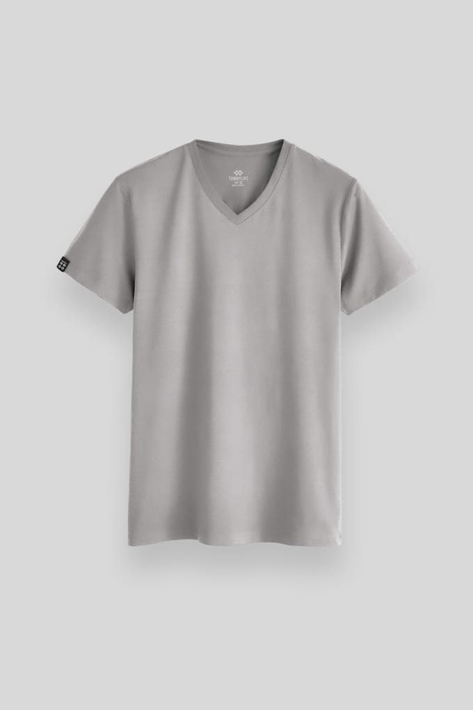 Heren V-hals Korte Mouwen T-Shirt