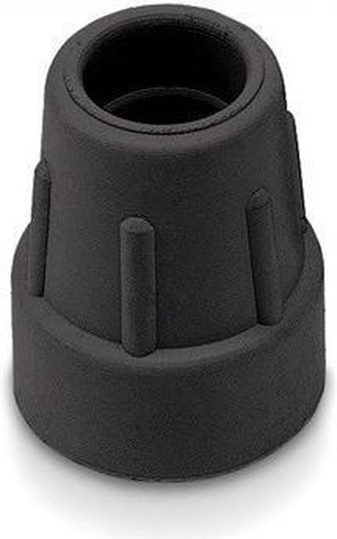 Dop Elleboogkruk / Wandelstok 22 mm Zwart - 2 stuks