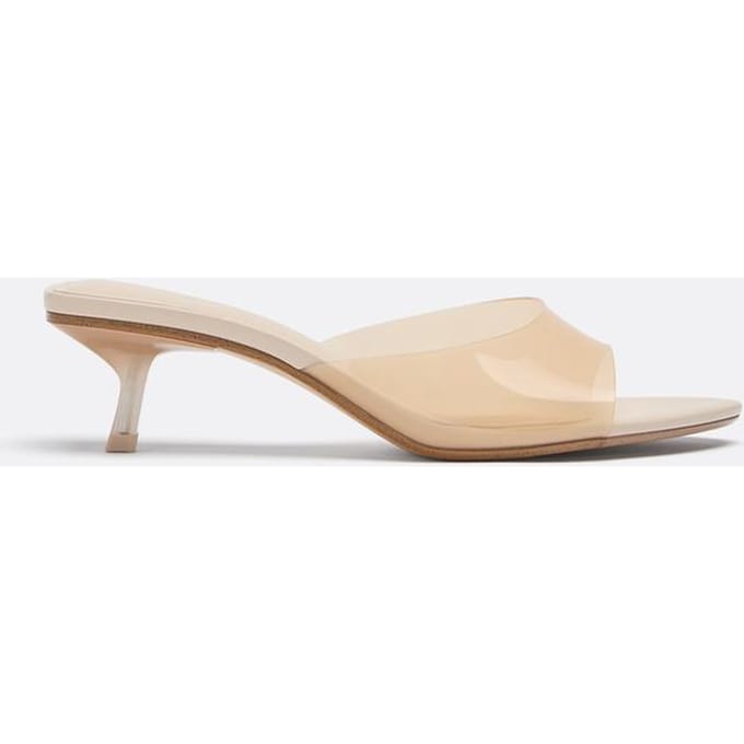 Stradivarius Mule sandalen met vinyl hak  BEIGE 35