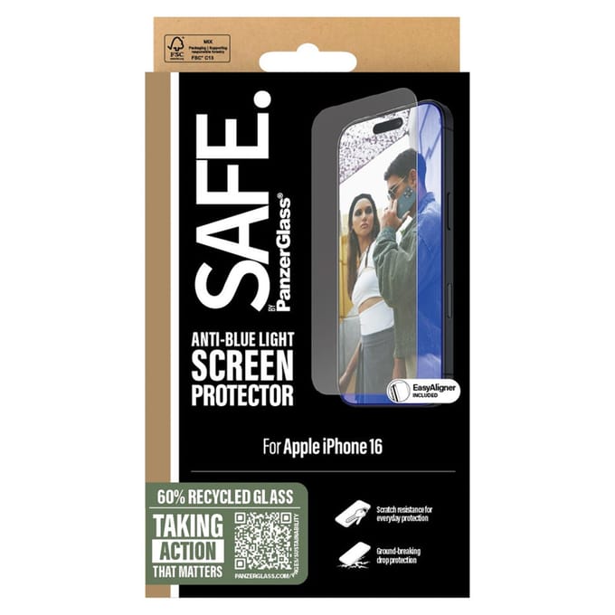 SAFE by PanzerGlass EyeScreenprotector Ultra Wide Fit met applicator geschikt voor Apple iPhone 16