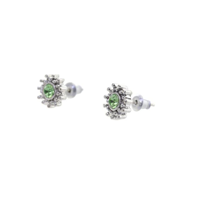 Behave - Oorbel steker vintage groen accent romantisch 1 cm