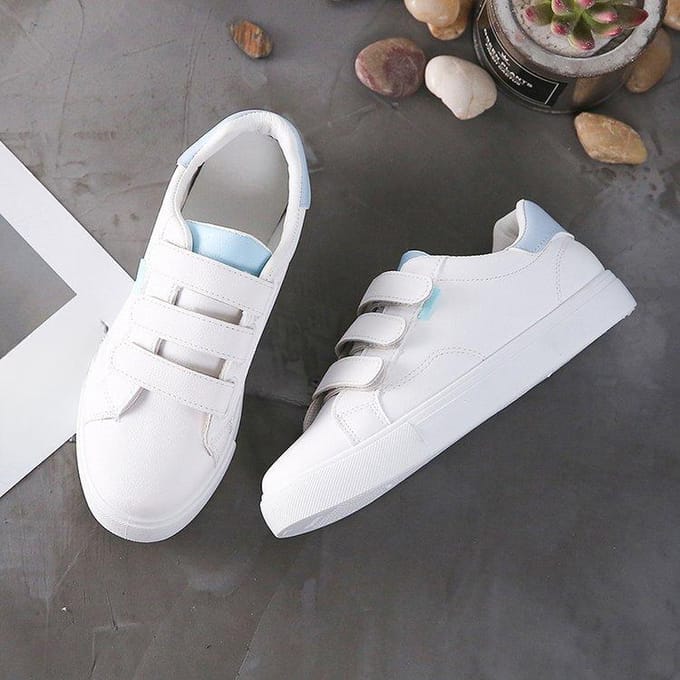 Chaussures Blanches pour Étudiantes Printemps Nouveauté Confort Chaussures de Course Baskets à Scratch Chaussures pour Femmes Mode 38 blanc