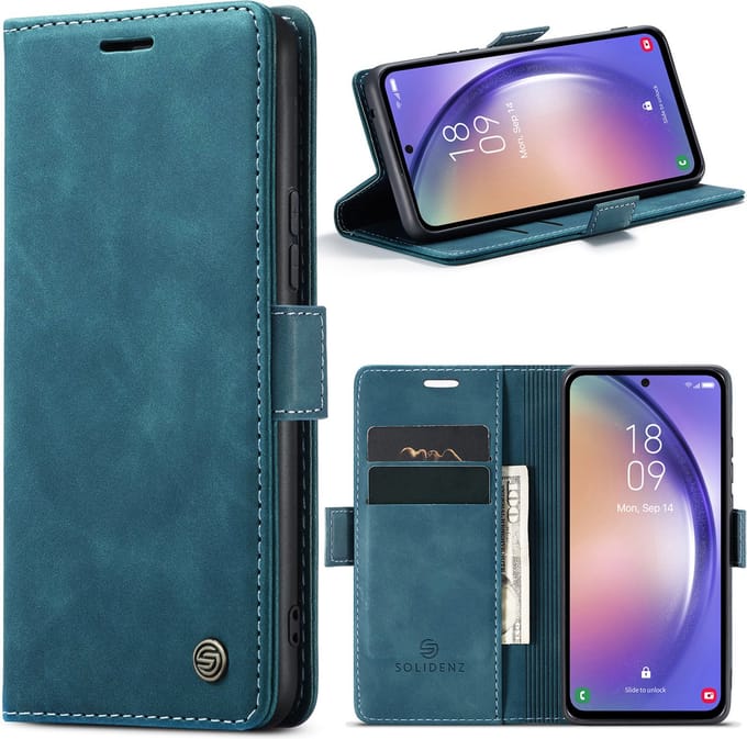 Solidenz Hoesje - Geschikt voor Samsung Galaxy A54 - Urban Book - Blauw