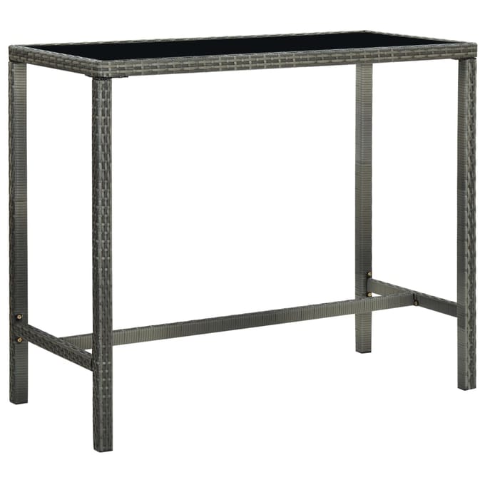 vidaXL - 5-delige - Tuinbarset - poly - rattan - grijs