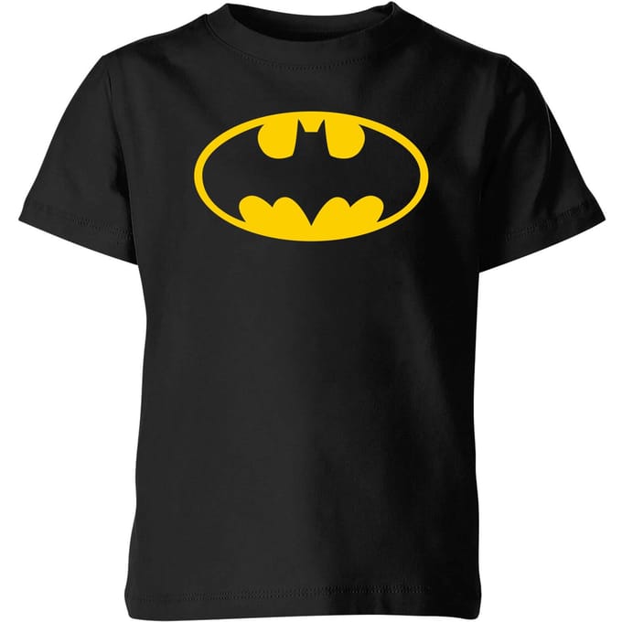Justice League Batman Logo Kids' T-Shirt - Black - 146/152 (11-12 jaar)