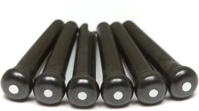 Graph Tech PP-2122-00 Traditionele Brugpinnen met Witte Inleg - Set van 6 zwart