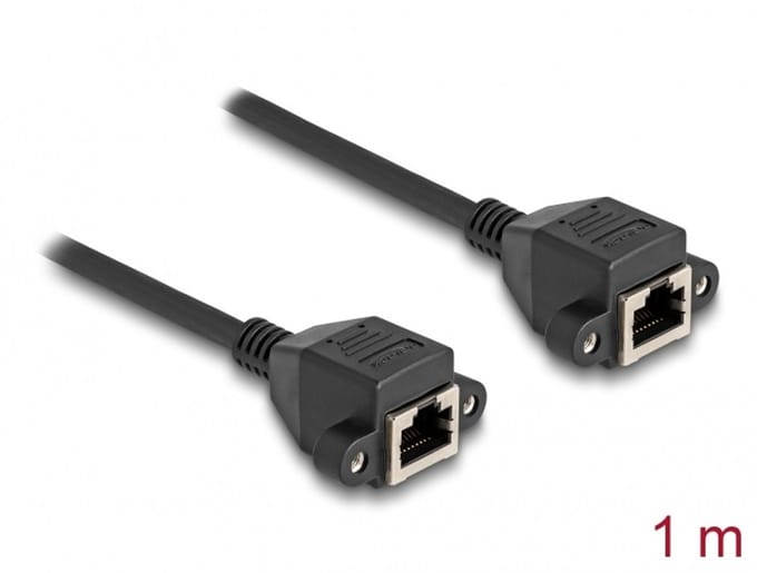 Delock 80199 RJ50 Netwerkkabel, patchkabel Kabel S/FTP 1.00 m Zwart Afgeschermd 1 stuk(s)