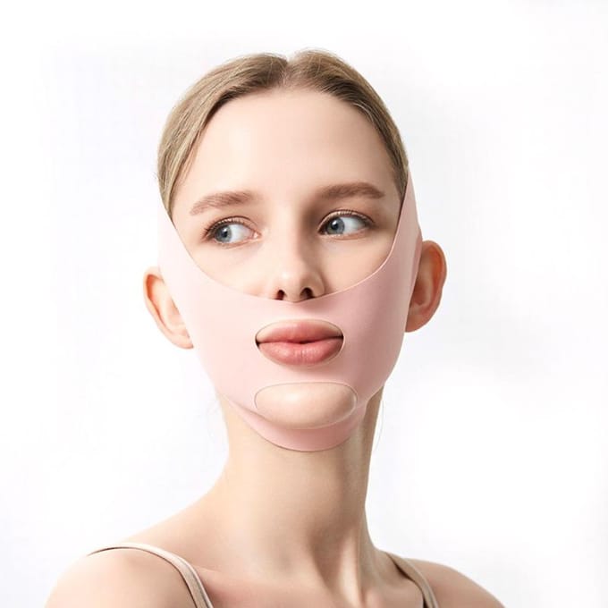 Masques de Sommeil Support Visage 3D - Modèle Contourné pour un Lifting Doux Nocturne et un Ajustement Confortable Résultats Efficaces rose